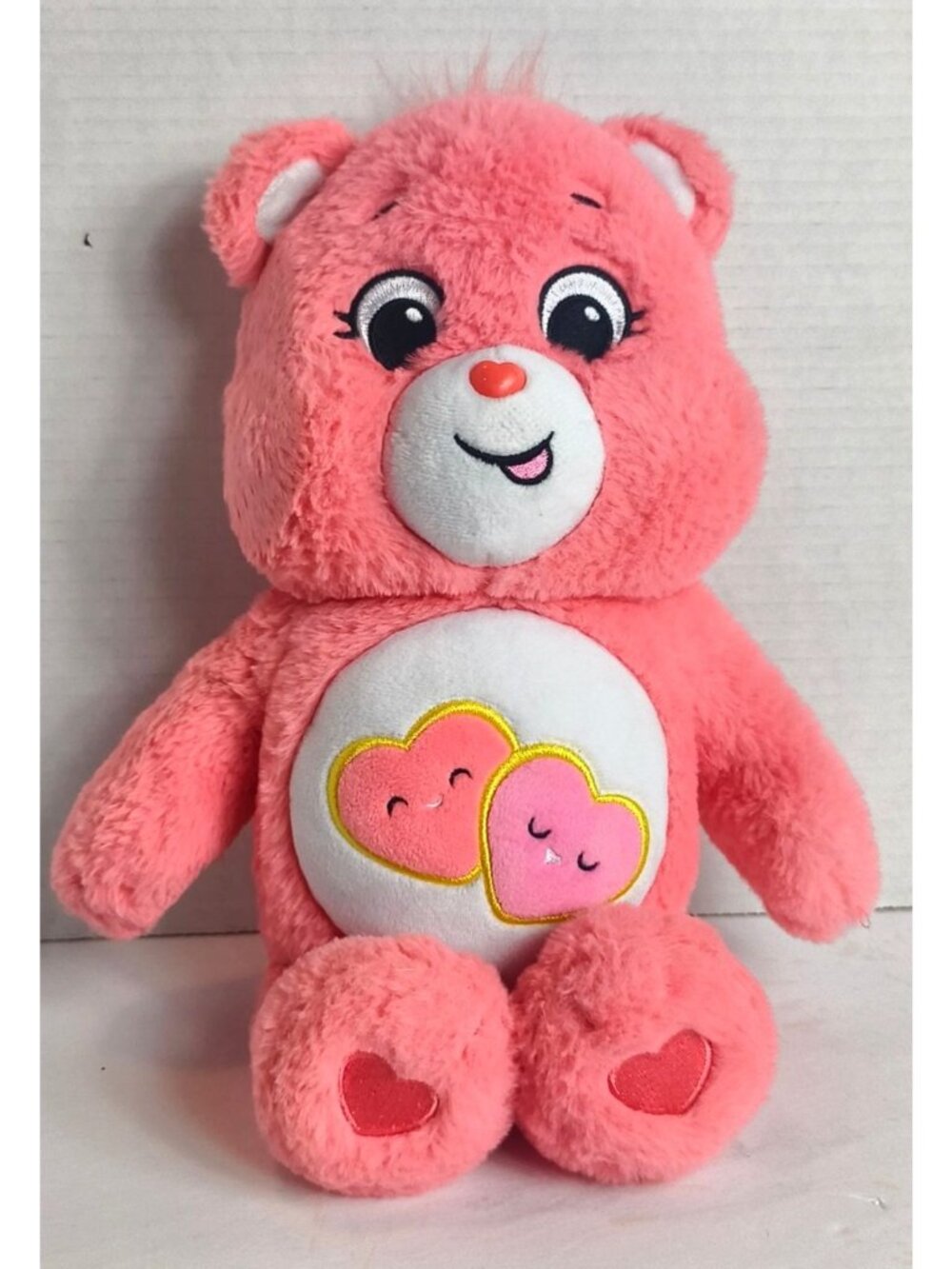 Care Bears Love-A-Lot Plush Toy 14" Pink Hearts Embroidered Belly 2020 Basic Fun